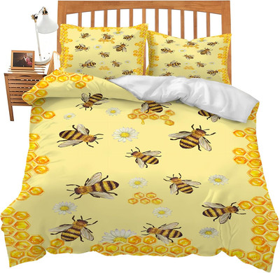 Bee Bedding Set Honey Bee Theme Comforter Set Covers for Kids Adults Women Yello