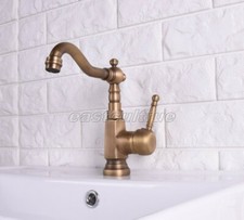 Antique Brass Swivel Spout Kitchen Bar Sink Basin Mixer Water Tap faucet esf122