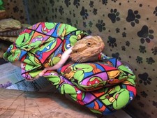 TMNT PRINTS NEW HANDMADE LRG ATTACHABLE RESTING SOFT BED COVERS 4 BEARDED DRAGON