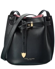 Marc Jacobs The Logo Leather Bucket Bag Crossbody ~NWT~ Black