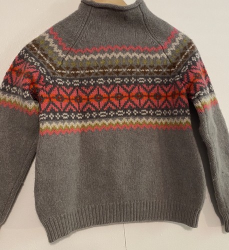 Mini Boden Fair Isle Funnel Neck Sweater Yellow Multi Size 10 - Picture 6 of 8