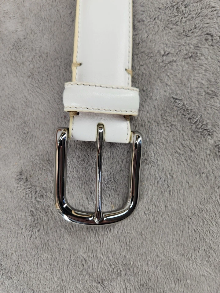 Cinturón vintage Daniel Cremieuxn cuero blanco plata hebilla talla 44/110 Foto 3 de 4