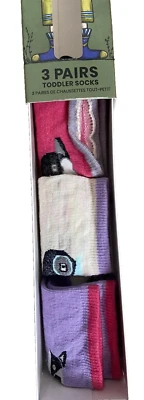 Smartwool Toddler Baby Trio Socks 3 Prs Merino Wool Cute Gift Box PINK 1T - 2T
