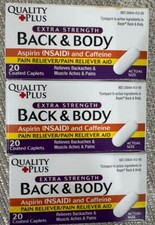 3 Bottles  Of Quality Plus Extra Strength Back  Body, 20- CtBottle
