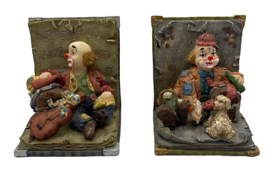 Turtle King Bookends Hobo Clown Resin Figurines