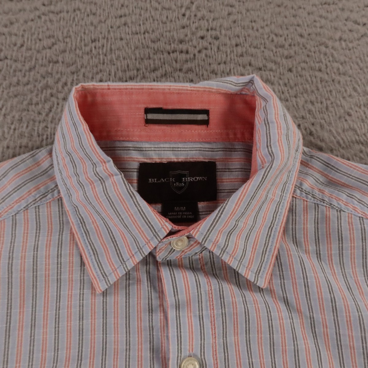 Lord & Taylor Shirt Mens M Blue Red Pink Striped 100% Cotton Button Up NEW  $89