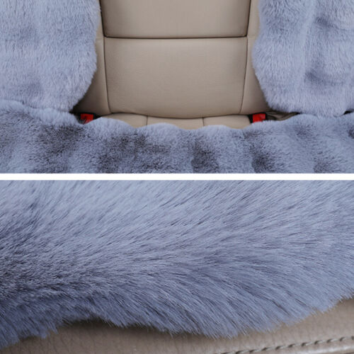 Fake Rabbit Fur Winter Car Seat Cushion Front Rear Seat Cover Thick Plush Soft - Picture 8 of 36