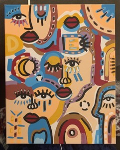 Abstract Painting Faces On Canvas Ebay