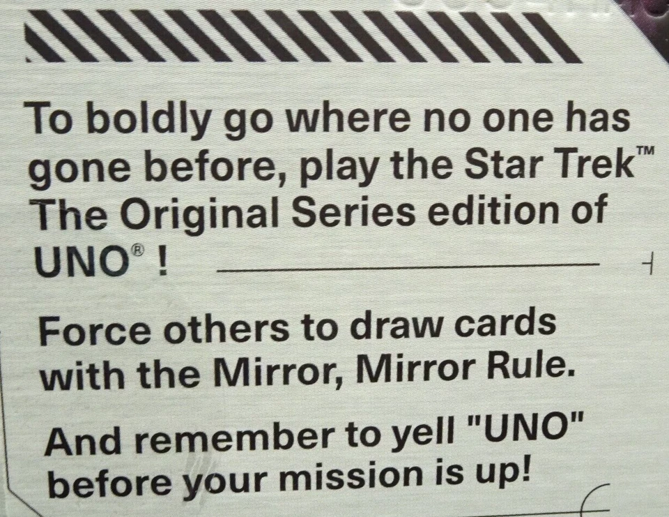 Juego de Cartas Mattel UNO FANDOM "STAR TREK Original Series" Edición - Nuevo Foto 4 de 4