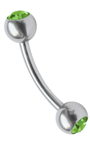 Seno Intimo Piercing Banana Curvo Barbell 1,6mm Con 4mm Zirconia Sfere Acciaio - Foto 7 di 14