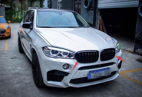 ABS Black Front Upper Bumper Mesh Grill Grille 2PCS For 2014-2018 BMW X5 F15 X6 - Imagen 3 de 7