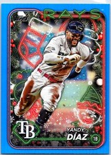 YANDY DIAZ RAYS  2024 TOPPS HOLIDAY MEGA BOX #H17 - BLUE METALLIC