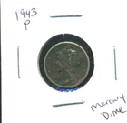 1943 P MERCURY HEAD DIME SILVER 10 C US NICE SHARP DETAIL U.S TEN CENT COIN#6126