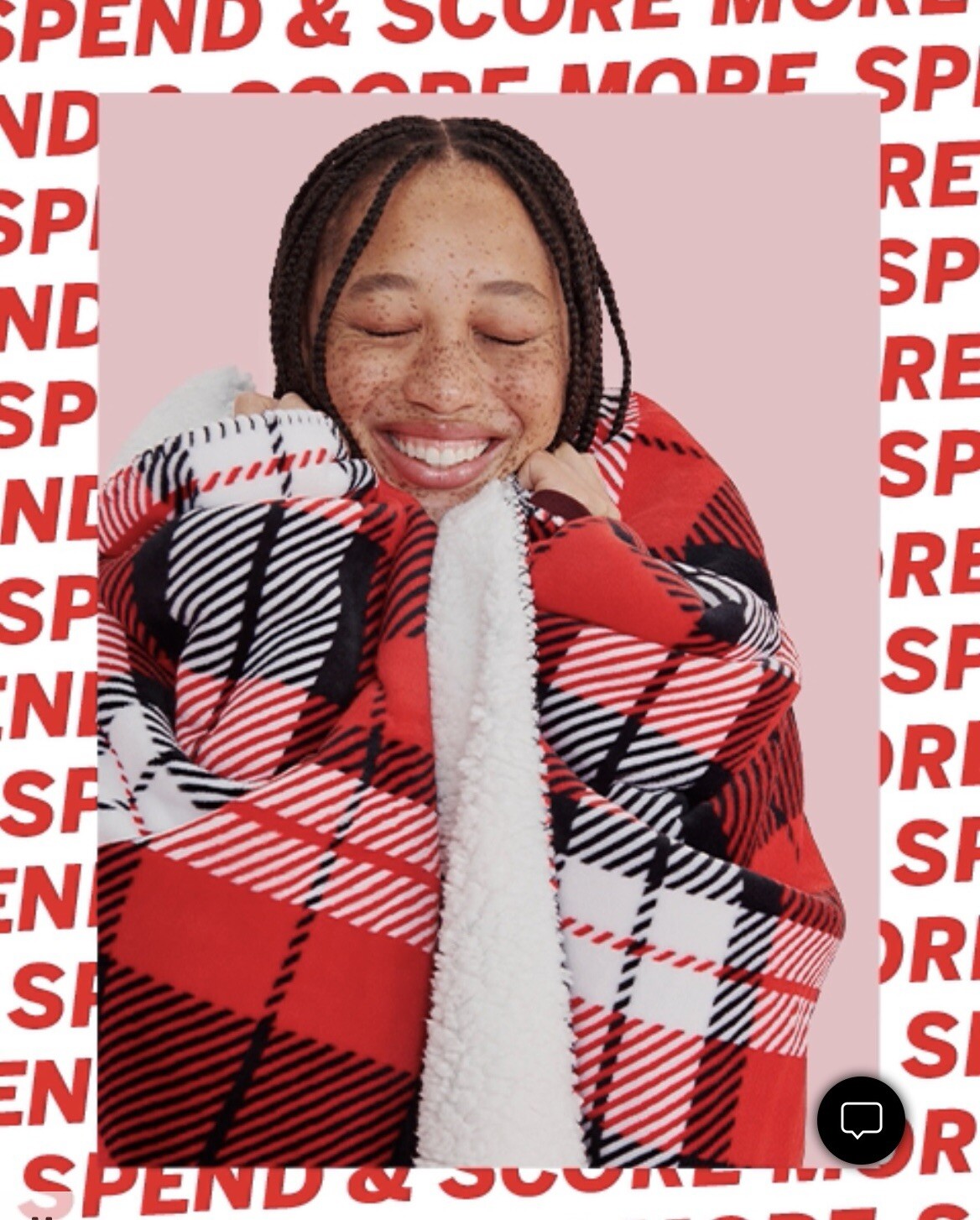 NEW Victoria's Secret PINK Black Friday 2021 Sherpa Blanket Throw PLAID