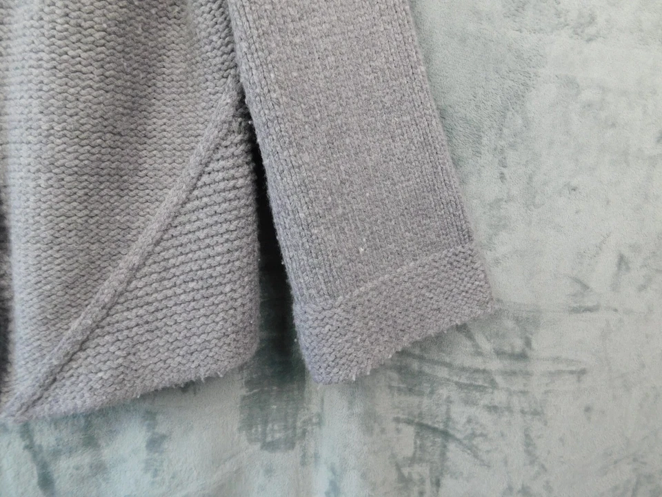 Suéter Lafayette 148 Mujer XL Gris Cárdigan Broches Lana Seda Manga Campana Grueso Foto 2 de 4