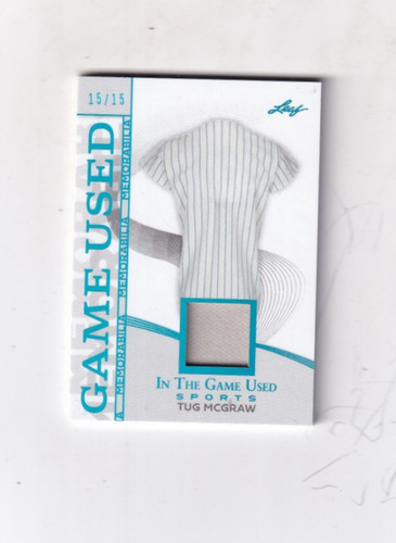 2025 TUG MCGRAW LEAF ITG SPORTS GU JERSEY RELIC 15/15 NEW YORK METS/PHILLIES