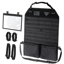 Tactical Car Seat Back Organizer with Gun Rack, Upgrade Tactical MOLLE Black