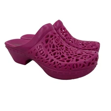 Dansko Pippa Pink Molded Jelly Clogs Mules Heel Slip On Shoe Womens 40 US 9.5-10