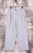 Ganni Pants 40 / US Large Womens Wool Blend Pleated Straight Leg Trouser