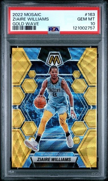 Ziaire Williams 2022 Panini Mosaic Gold Wave SP /10 PSA 10 (Pop 1) #163