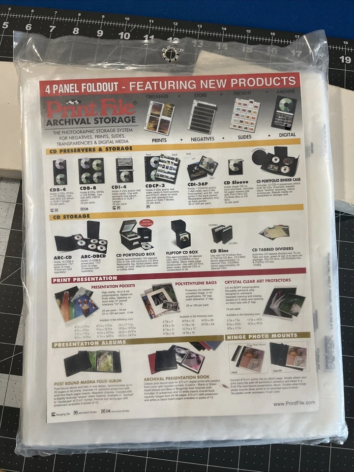 Print File 35-6HB 35mm Archival Negative Storage Pages, 100 Sheets 6 Strips New - Image 4 of 4