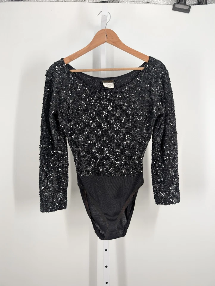 Body Donna Karan Bergdorf Goodman Vintage Años 90 Tejido Seda Bodycon Lentejuelas DKNY Foto 2 de 4