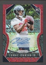 2019 Panini Prizm Football Card Rookie AUTO Red Shimmer Lonnie Johnson Jr. 20/25. rookie card picture