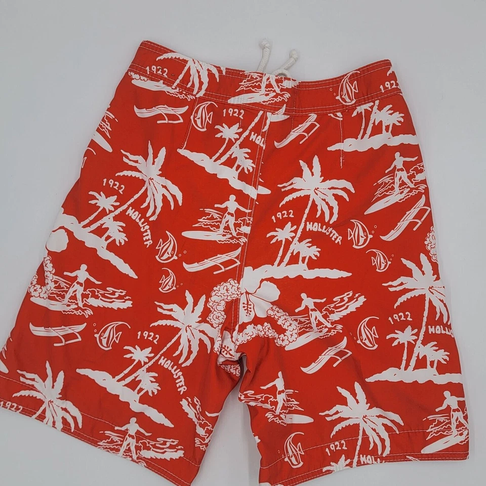 Pantalones Cortos de Natación Hollister Para Hombres XSmall Con Cordones Logo Deletrear Tropical Foto 2 de 4