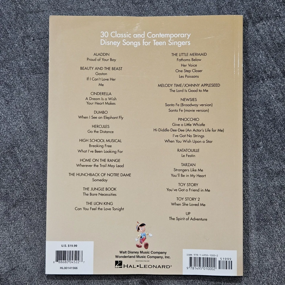 Livro vocal clássico contemporâneo edição masculina jovem cantores Disney para adolescentes - Imagem 2 de 4