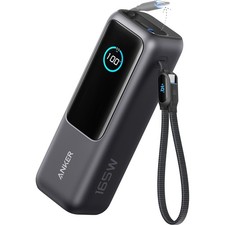 Anker Laptop Power Bank 25,000 mAh, 165W, Built-In and Retractable Cable Black
