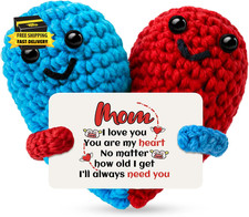 For Mom Mother Gift from Daughter Son Mini Handmade Crochet Heart Gift Ideas for