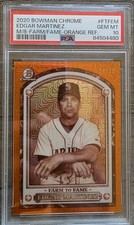2020 Bowman Chrome Mega Box Farm to Fame Orange Refractors #FTFEM Edgar Martinez