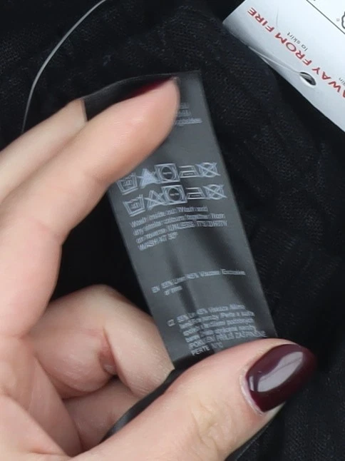 F&F Women’s Black Midi Linen Blend Skirt UK 10 Elastic Waist - Image 4 of 4