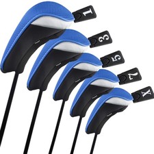 Andux Wood Golf Headcovers, Golf Wood Driver Headcovers With Interchangeable Nu_