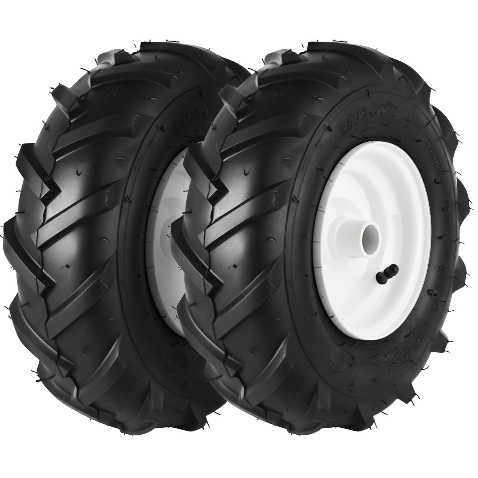 AR-PRO (2-Pack) 13x5.00-6 Tiller Tires and Wheels – 1" Axle Bore, 3-1/8" C