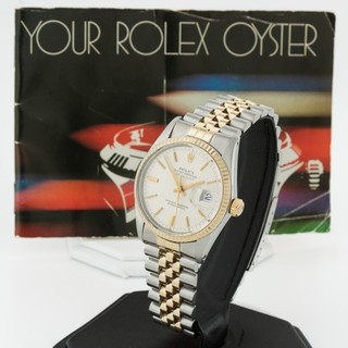 Men's Rolex Datejust Ref.16013 Two Tone 36mm Silver Dial Automatic Watch #W449 1