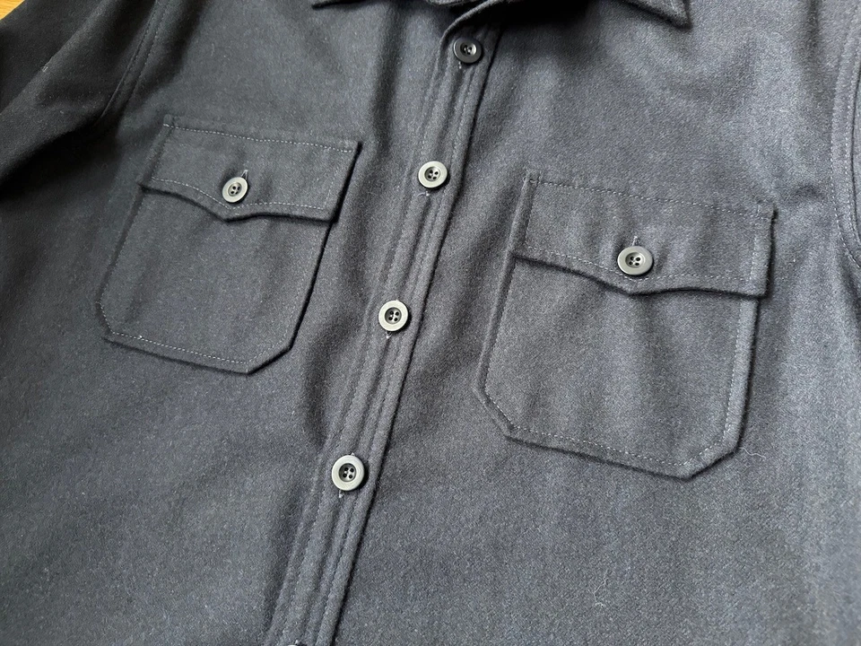 RARE East Harbour Surplus Moab Military Overshirt Jacket CPO Navy Blue 48 Italy - Image 2 of 4
