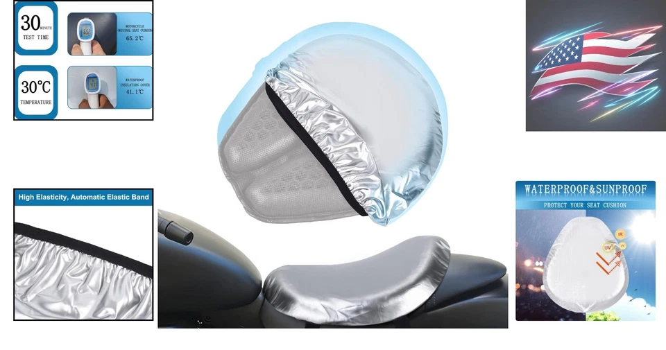 2-Pack Motorcycle Seat Covers - Enhance Comfort & Weather Shield Foto 2 de 4