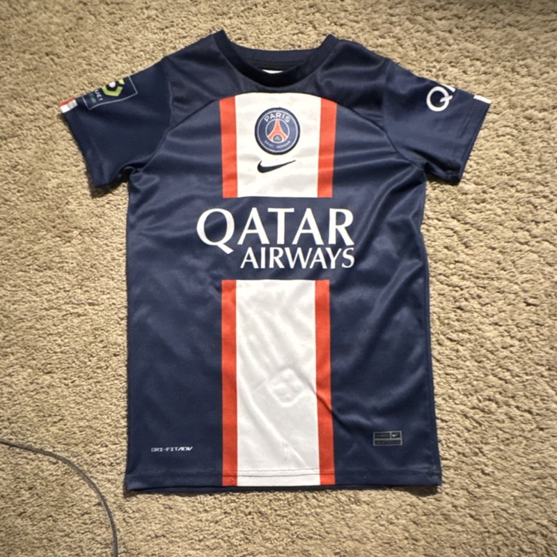 Nike Paris Saint-Germain Neymar Jr #10 Soccer Jersey Blue White Red Size 164