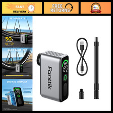 Portable Electric Bike Pump 120PSI, Auto Stop, Presta/Schrader Valve, LED Screen