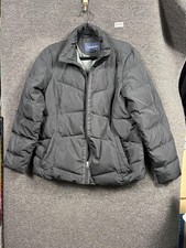 Lands End Jacket Youth Medium 10-12 Gray Down Puffer Coat Winter Warm Outerwear