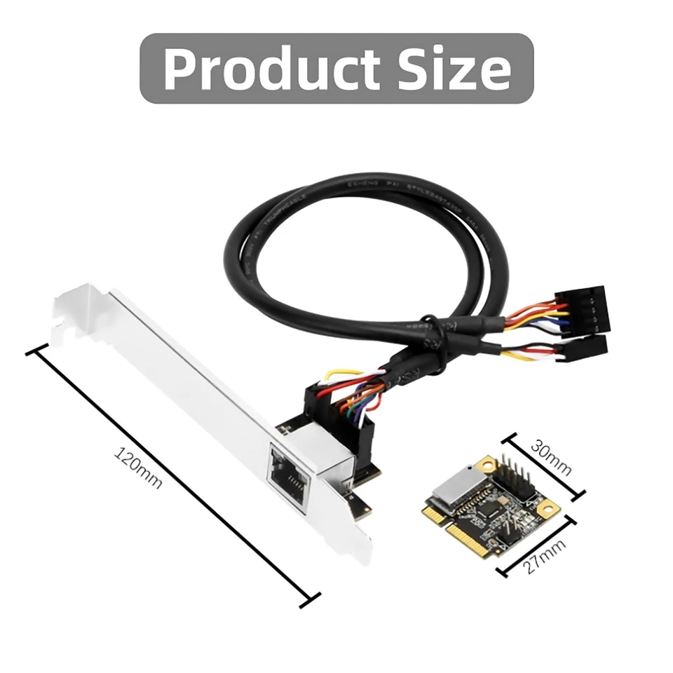 New RTL8111H 10/100/1000Mbps Mini PCI E Gigabit Ethernet Card Free Drive RJ 45 - Image 2 of 4