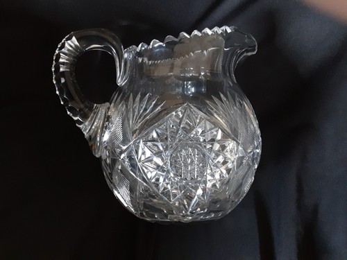 American Brilliant Period Cut Glass Large Squat Jug Excellent Contition - Picture 3 of 6