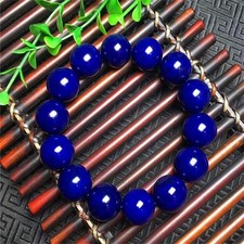 Lapis Lazuli Prayer Beads Bracelet 12mm 16 Beads Unisex Buddhist Jewelry Gift