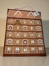 Gingerbread House-Themed Felt Advent Calendar With 24 Pockets & Hanging Loop Chr