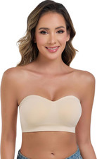 Strapless Bras for Women Wirefree Non-Slip Tube Top Invisible Bralette Seamless