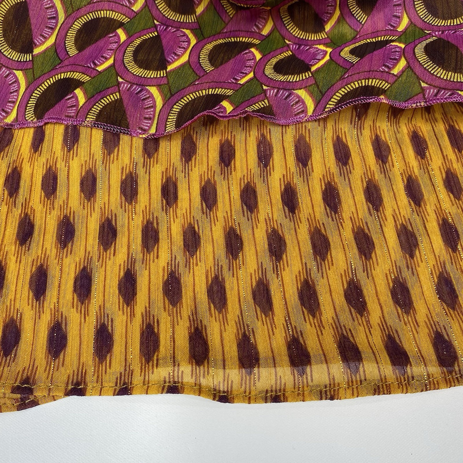 Zara halter peplum boho hippie Festival multicolor Metallic Blouse Women’s Sz S thumbnail 9