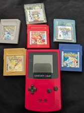 Nintendo Game Boy Color pink Console w/ Pokémon Game Lot CGB-001 NTSC-U/C