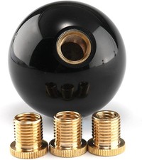 Round Ball-shaped Shift Knob Universal Shift Knob Includes Adapter Solid Black