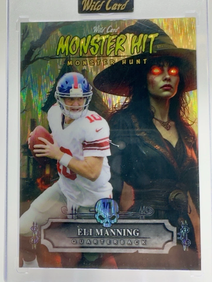 2025 Wild Card Haunted Hits Monster Hunt 1/1 Monster Hit Eli Manning Giants - Image 2 of 3